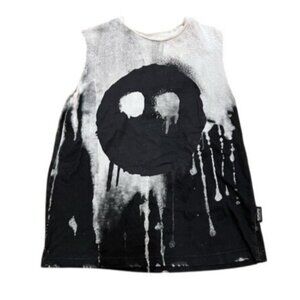 NUNUNU Melting Mask Sleeveless Shirt in Grey